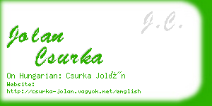 jolan csurka business card